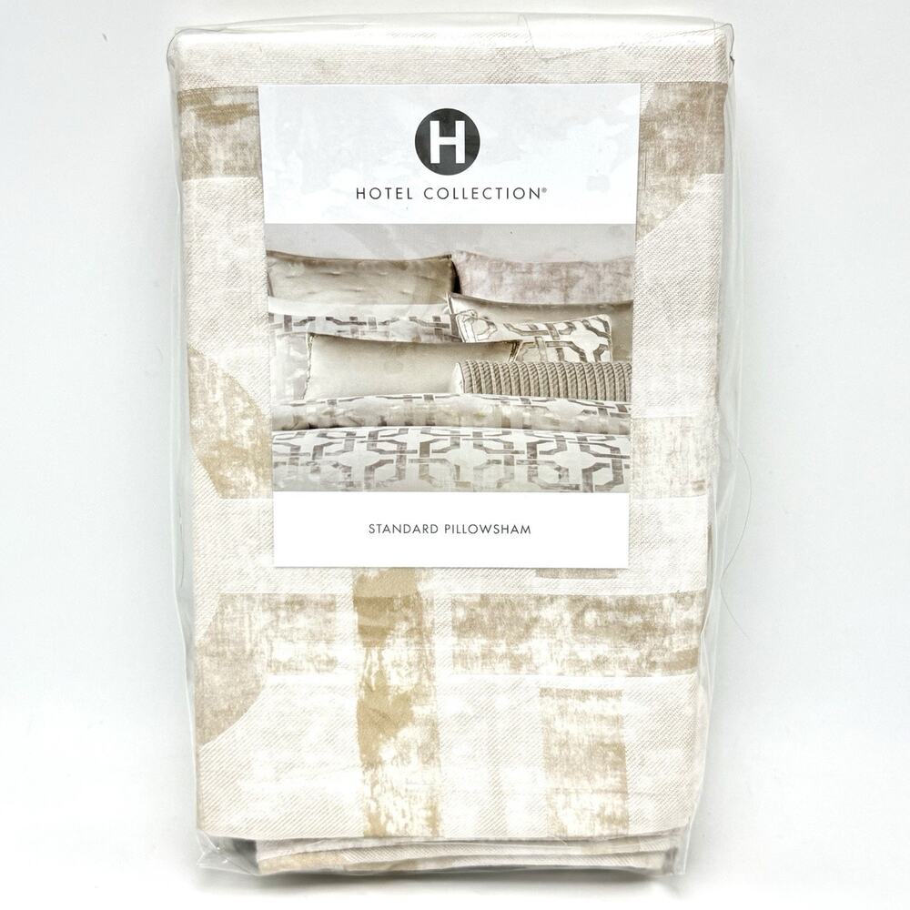 Hotel Collection Fresco Standard Pillow Sham 20x28 Gold Woven Jacquard Design